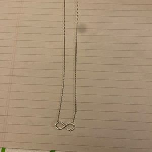Sterling silver and cubic zirconia infinity necklace